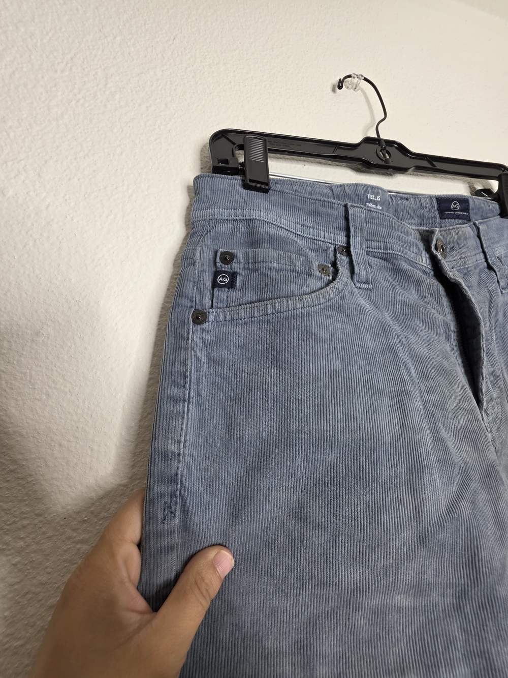 AG Adriano Goldschmied Tellis Modern Slim Light Wash Blue Corduroy Jeans Sz 30 - Picture 6 of 13